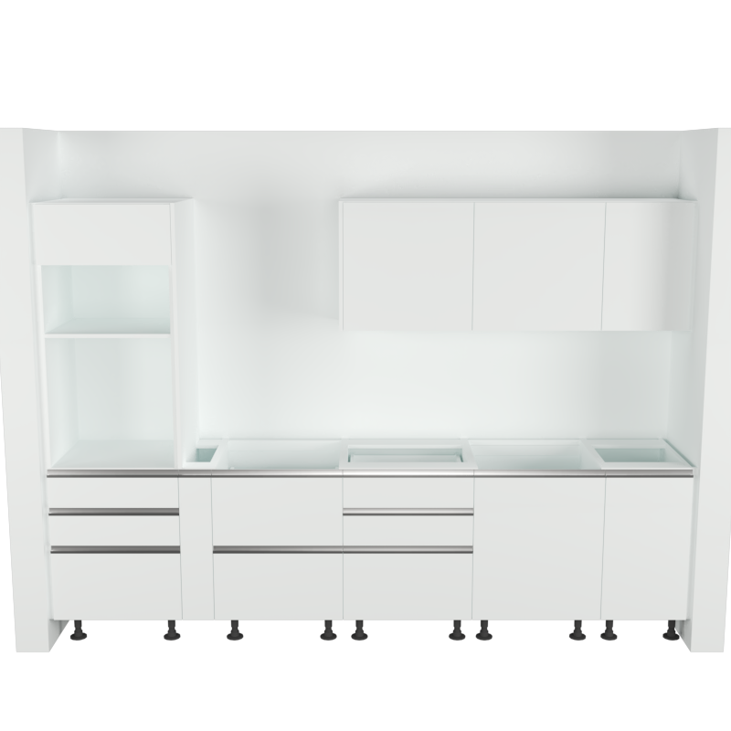 Cocina Lineal: 3m de largo Diseño 1