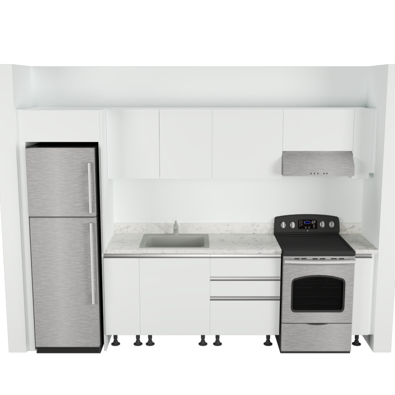 Cocina Lineal: 3m de largo Diseño 2