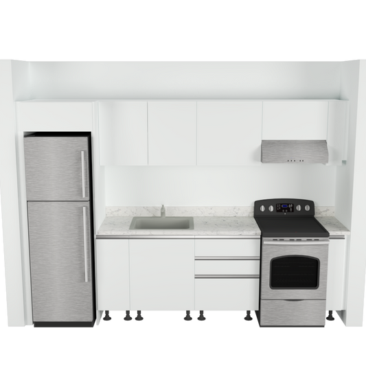 Cocina Lineal: 3m de largo Diseño 2