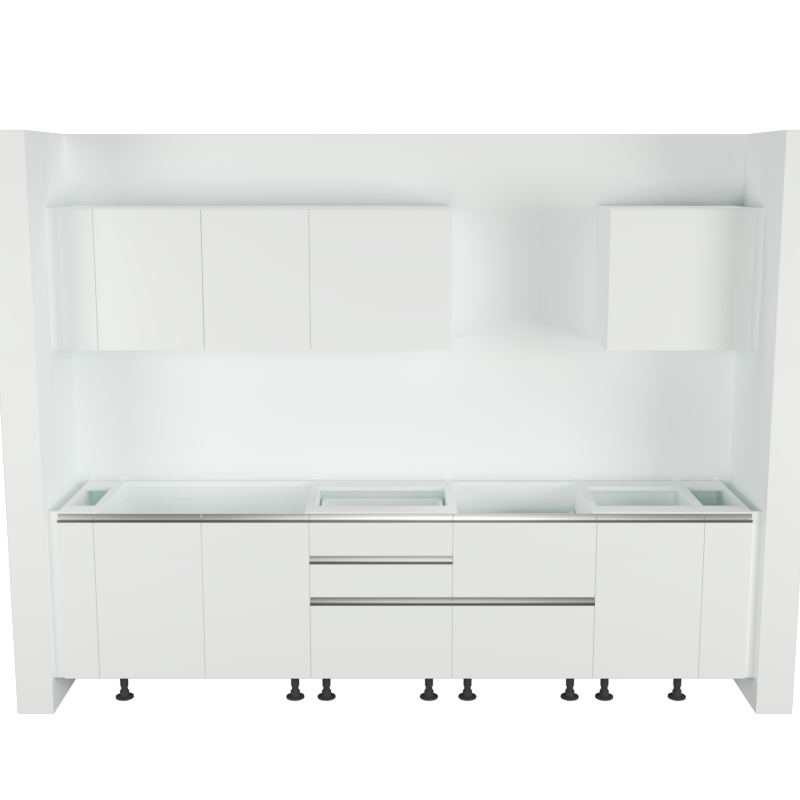 Cocina Lineal: 3m de largo Diseño 3